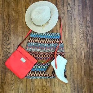 Vintage Blue Asphalt Boho Multi-Colored Knit Skirt Size S - Made in USA 🇺🇸